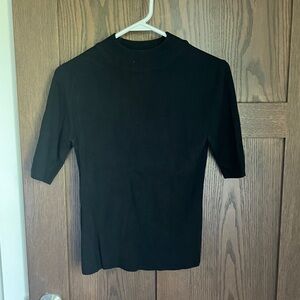 Double Zero Black Ribbed Top